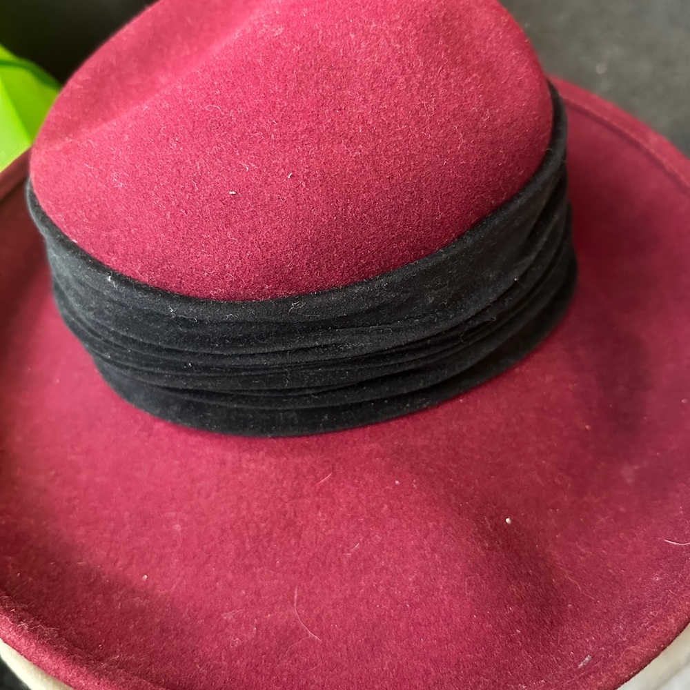 Chic Burgundy and Black Women's Hat